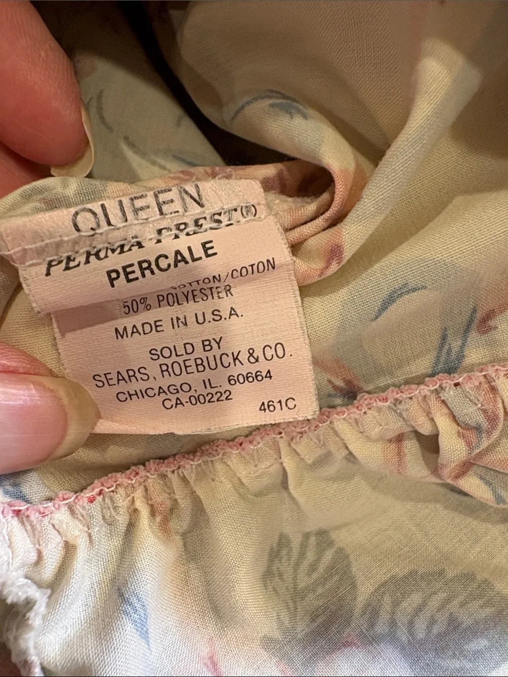 Vintage Floral Ruffle Hem set of 2 pillowcases - Pink & Cream FF